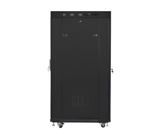 LANBERG Szafa instalacyjna rack stojąca 19 27U 600x800 czarna, drzwi szklane LCD (Flat pack) FF01-6827-12BL - 704974 - zdjęcie 2